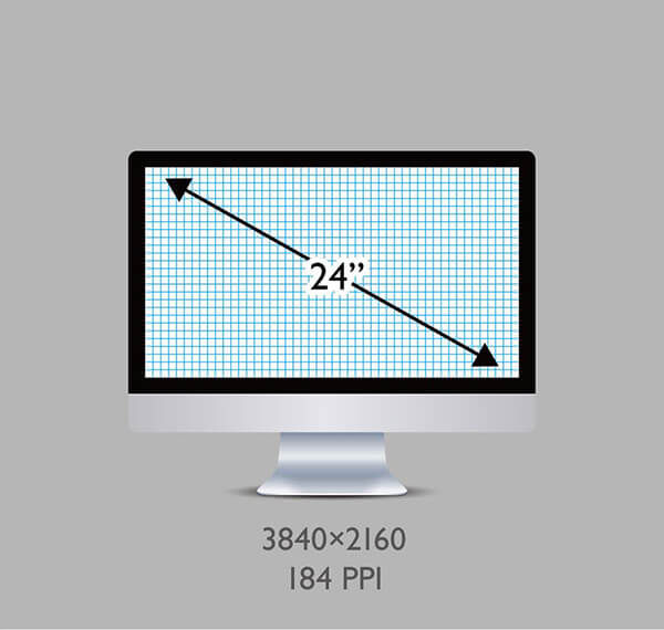 Densidad de pixeles en monitor 24"