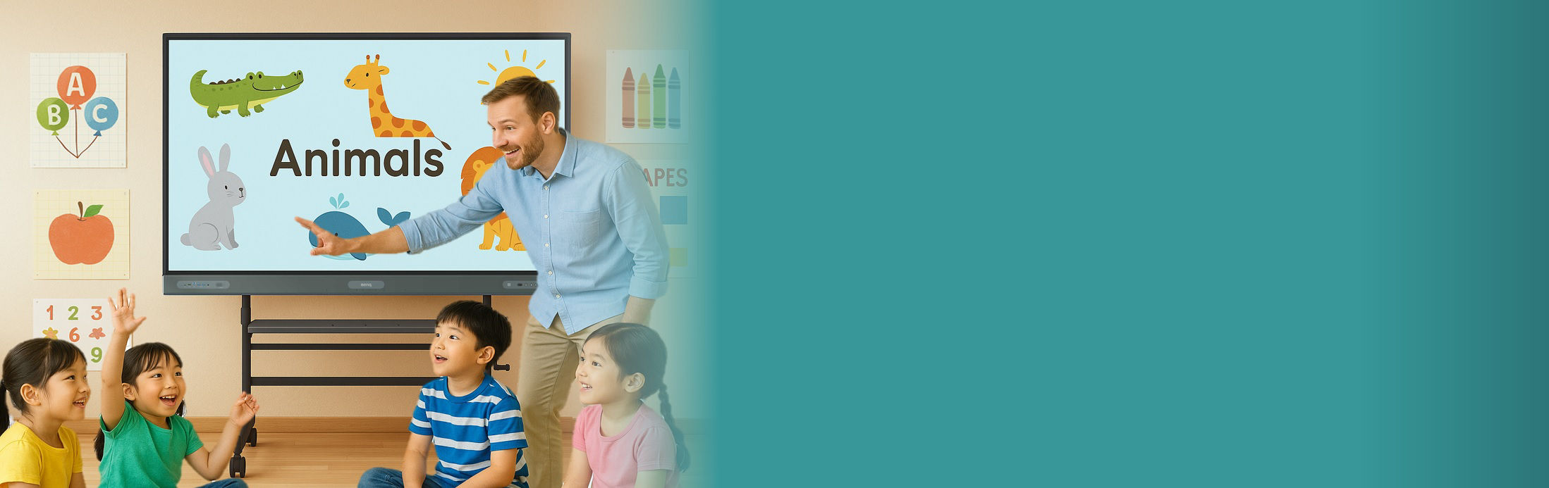 バイリンガル幼稚園向け電子黒板 BenQ Board