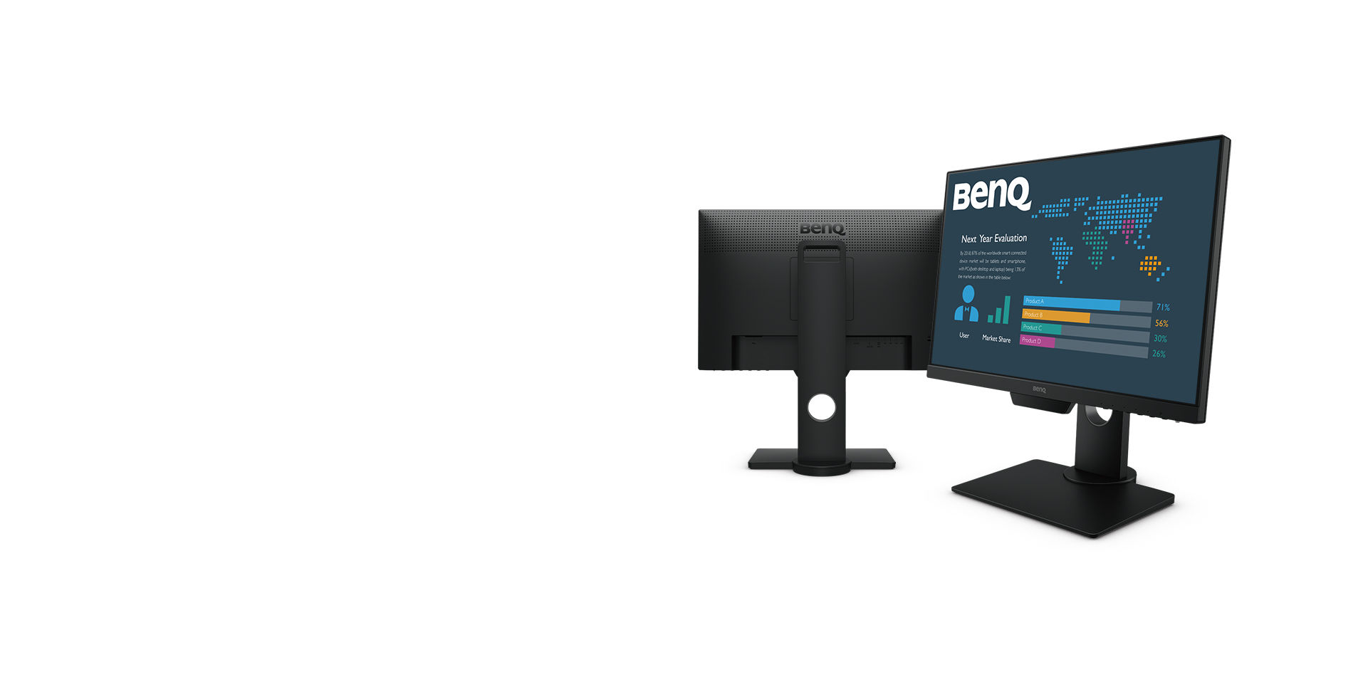 BenQ BL2381T is a 22.5" FHD (1920x1080) frameless monitor designed with BenQ's Eye-Care™ Technology to bring visual comfort during extended viewing periods.