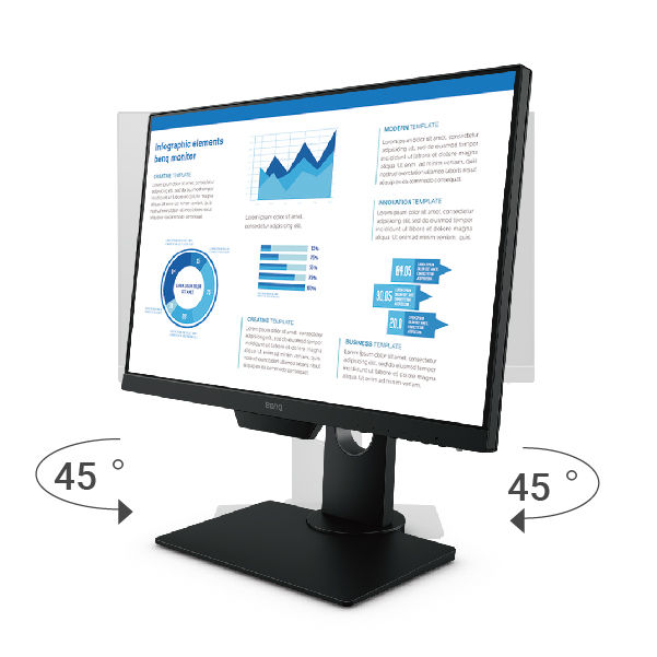 BenQ BL2381T offers tilting, swiveling, pivoting, and height adjustment.