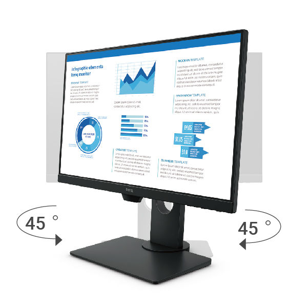 BenQ BL2480T offers tilting, swiveling, pivoting, and height adjustment.