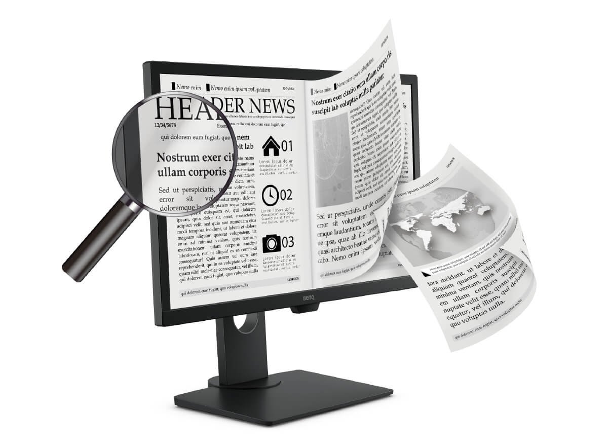 benq epaper mode clear black and white reading layout for comfortable viewing experience