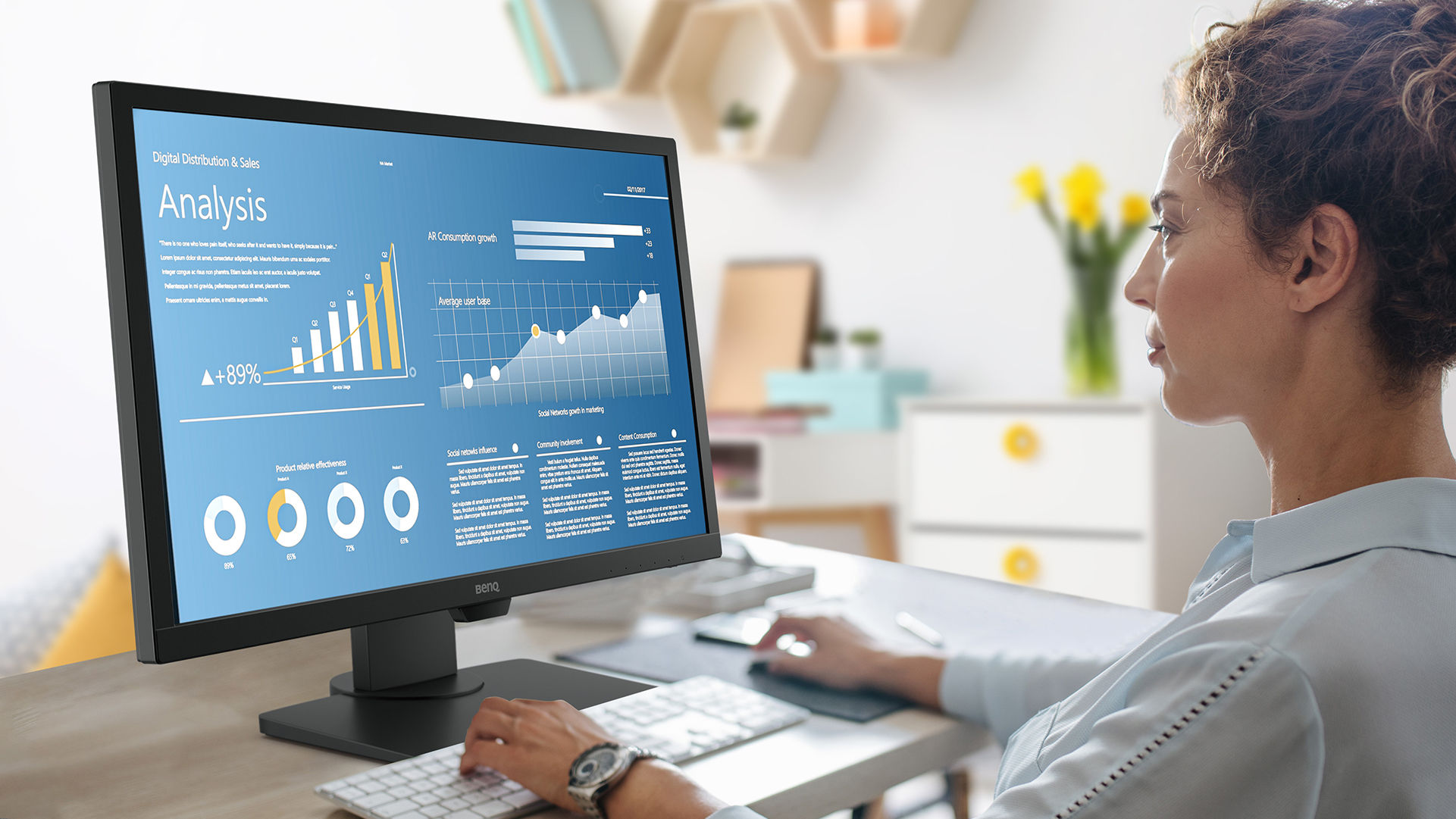 BenQ BL2483TM with industry-leading eye-care tech reduces eye strain headaches and fatigue while improving viewer comfort.