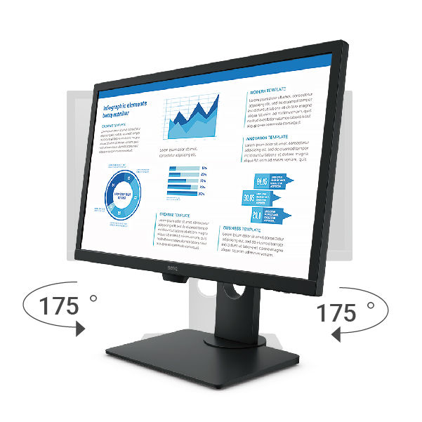 BenQ BL2483TM offers tilting, swiveling, pivoting, and height adjustment.