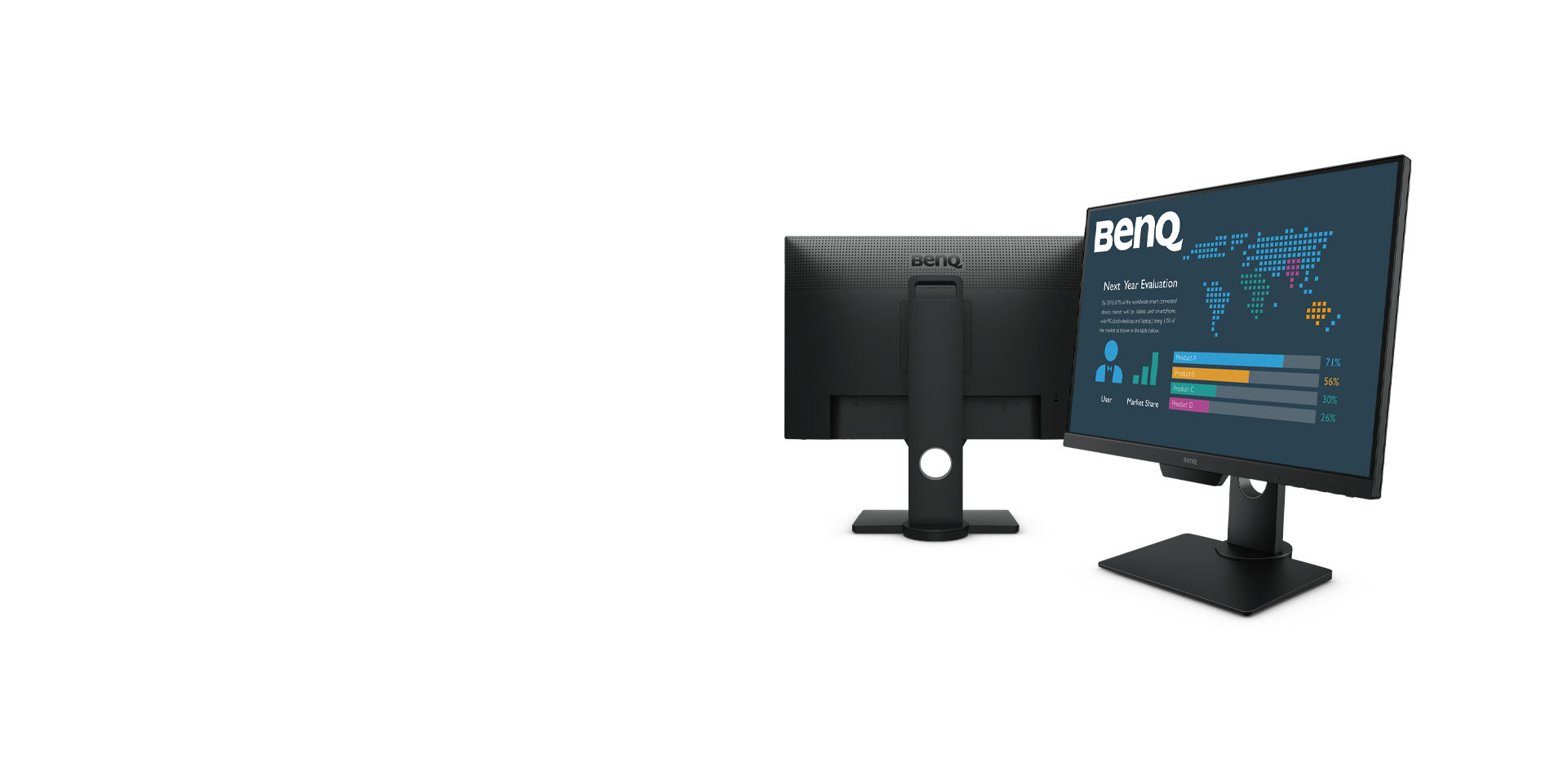 BenQ BL2581T is a 25" FHD (1920x1080) frameless monitor designed with BenQ's Eye-Care™ Technology to bring visual comfort during extended viewing periods.