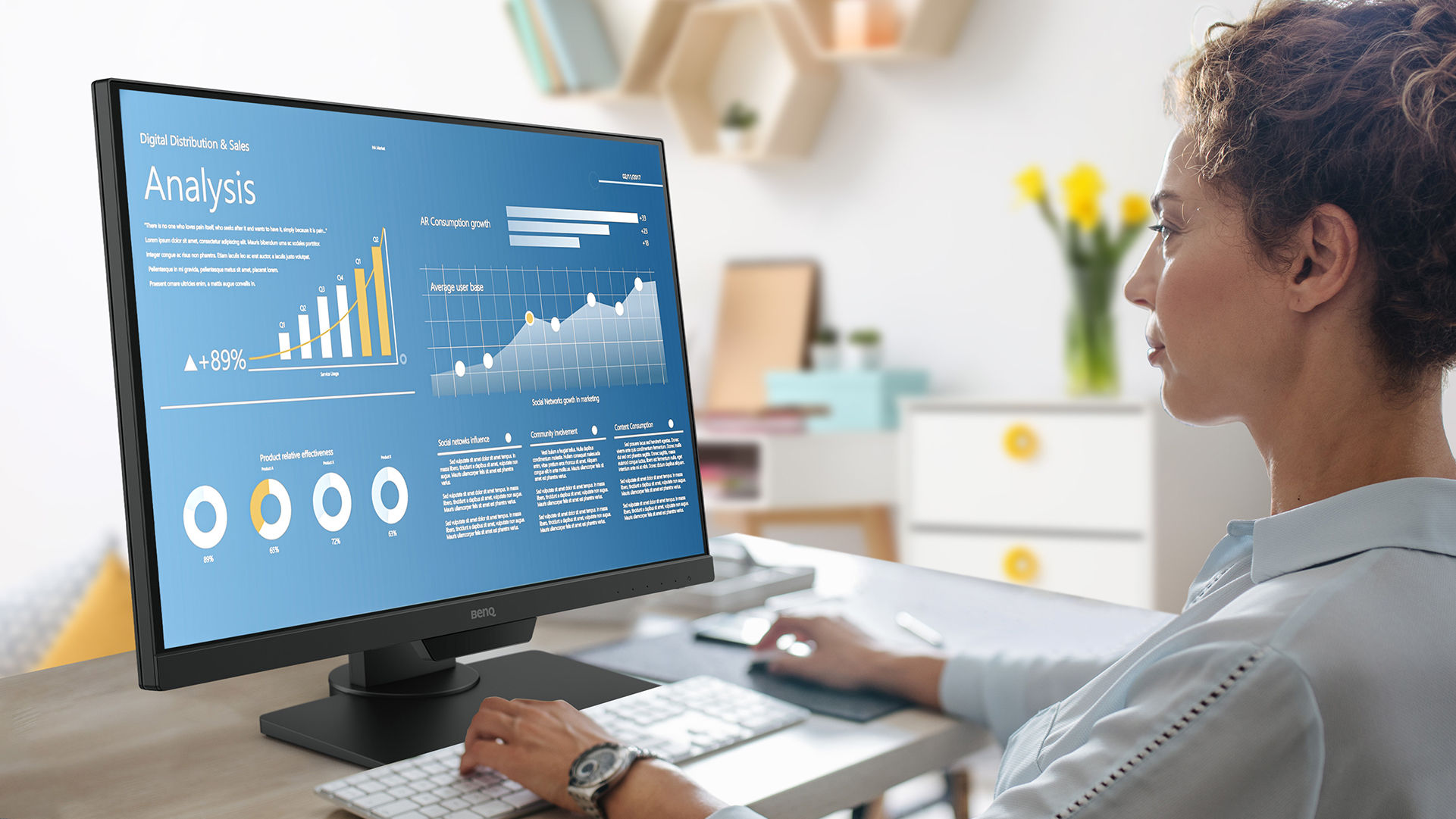 BenQ BL2581T with industry-leading eye-care tech reduces eye strain headaches and fatigue while improving viewer comfort.