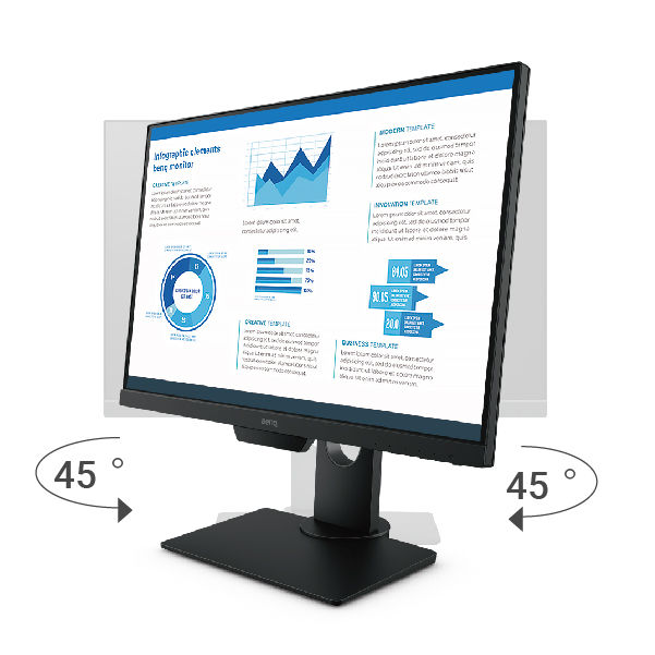 BenQ BL2581T offers tilting, swiveling, pivoting, and height adjustment.