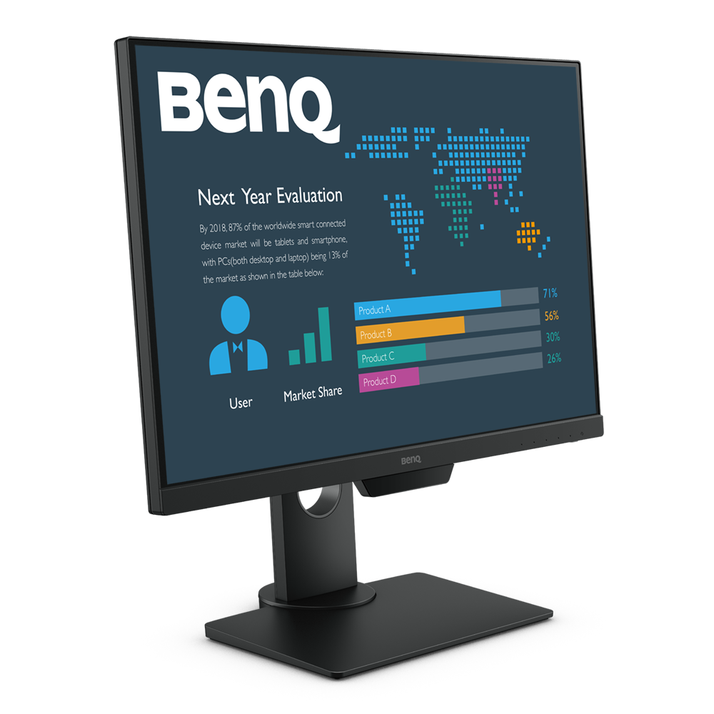 BenQ BL2581T is a 25" FHD (1920x1080) frameless monitor designed with BenQ's Eye-Care™ Technology to bring visual comfort during extended viewing periods.