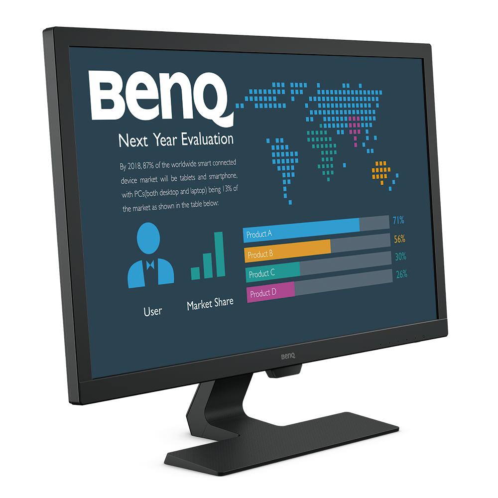 Der BenQ BL2780 ist ein rahmenloser 27-Zoll-FHD-Monitor (1920x1080), der mit der Eye-Care™-Technologie von BenQ entwickelt wurde, um den Sehkomfort bei längerer Betrachtung zu erhöhen.