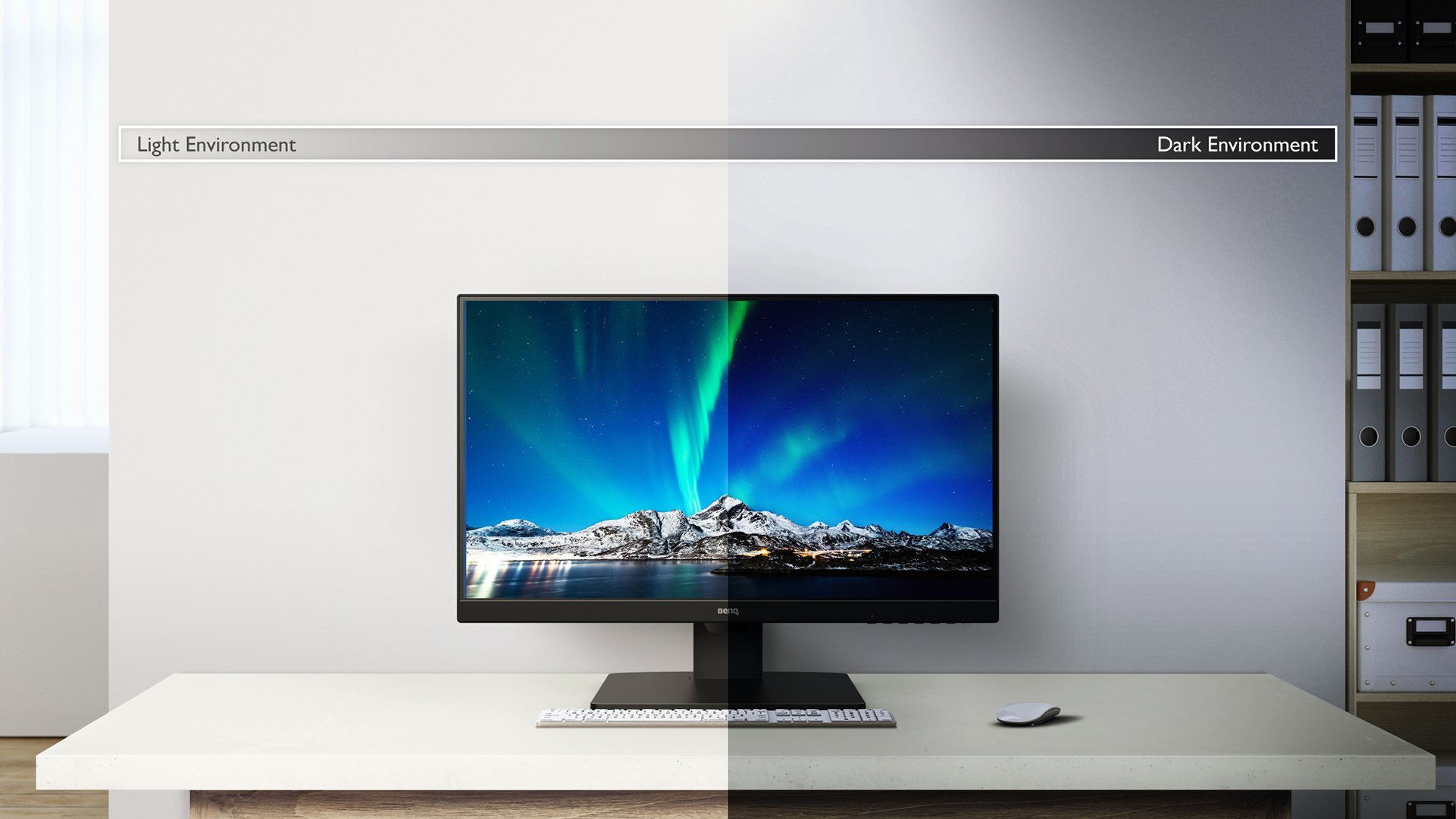 BenQ BL2785TC Brightness Intelligence actively adjusts screen brightness for comfortable viewing experiences.