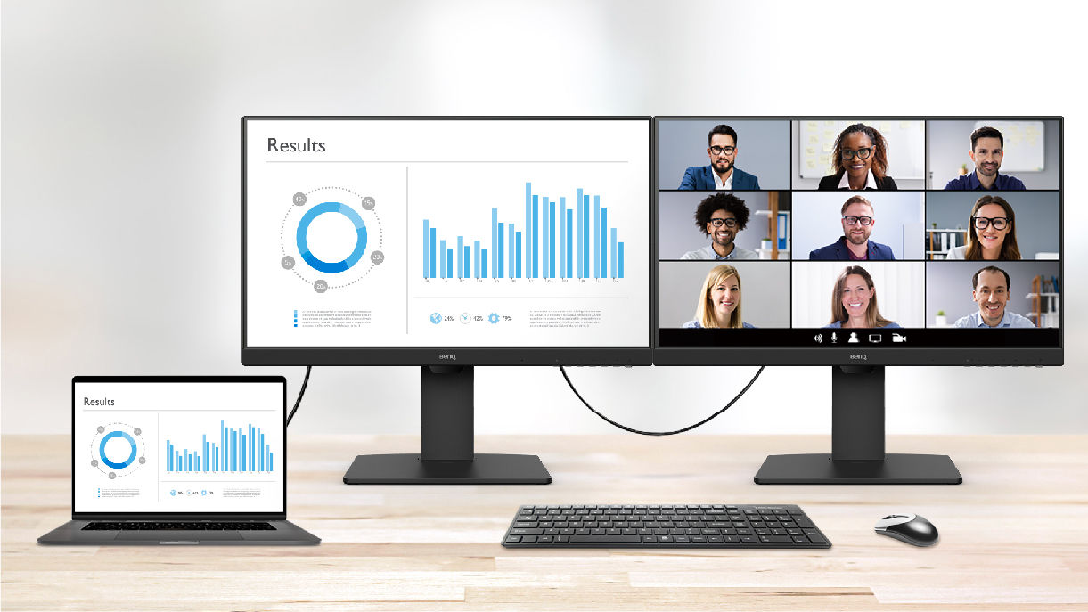 BenQ BL2785TC daisy chain creates a multi-monitor setup for extra screen real estate.