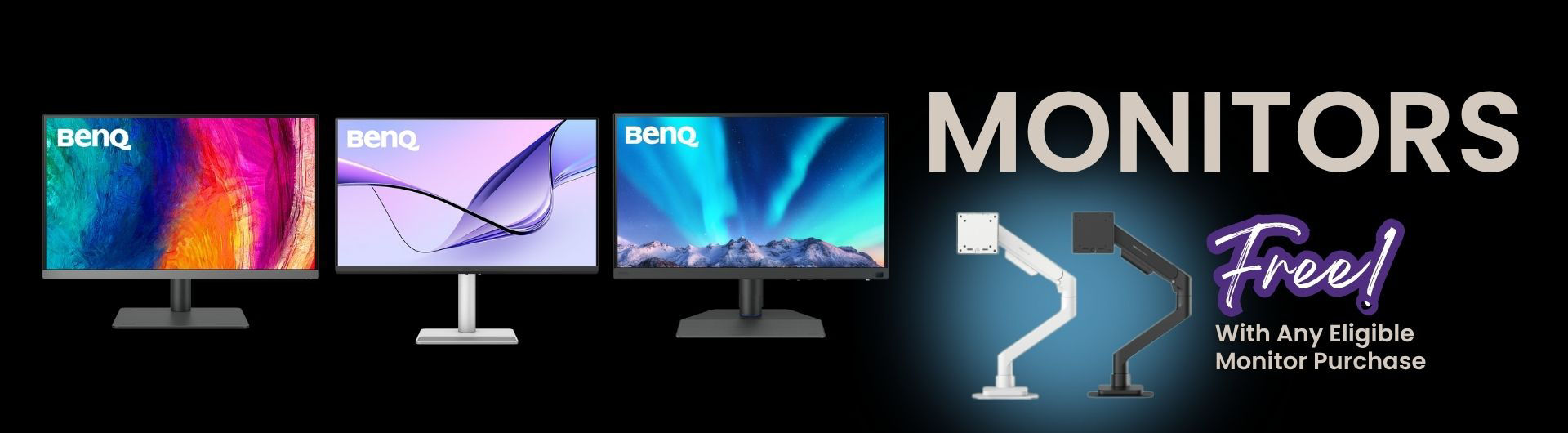 Buy any BenQ eligible colour accurate monitor and receive a bonus Ergo Arm! (RRP $169) - black-friday-monitors