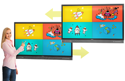 Create a shared cloud whiteboard on different BenQ smart education interactive boards for project discussions