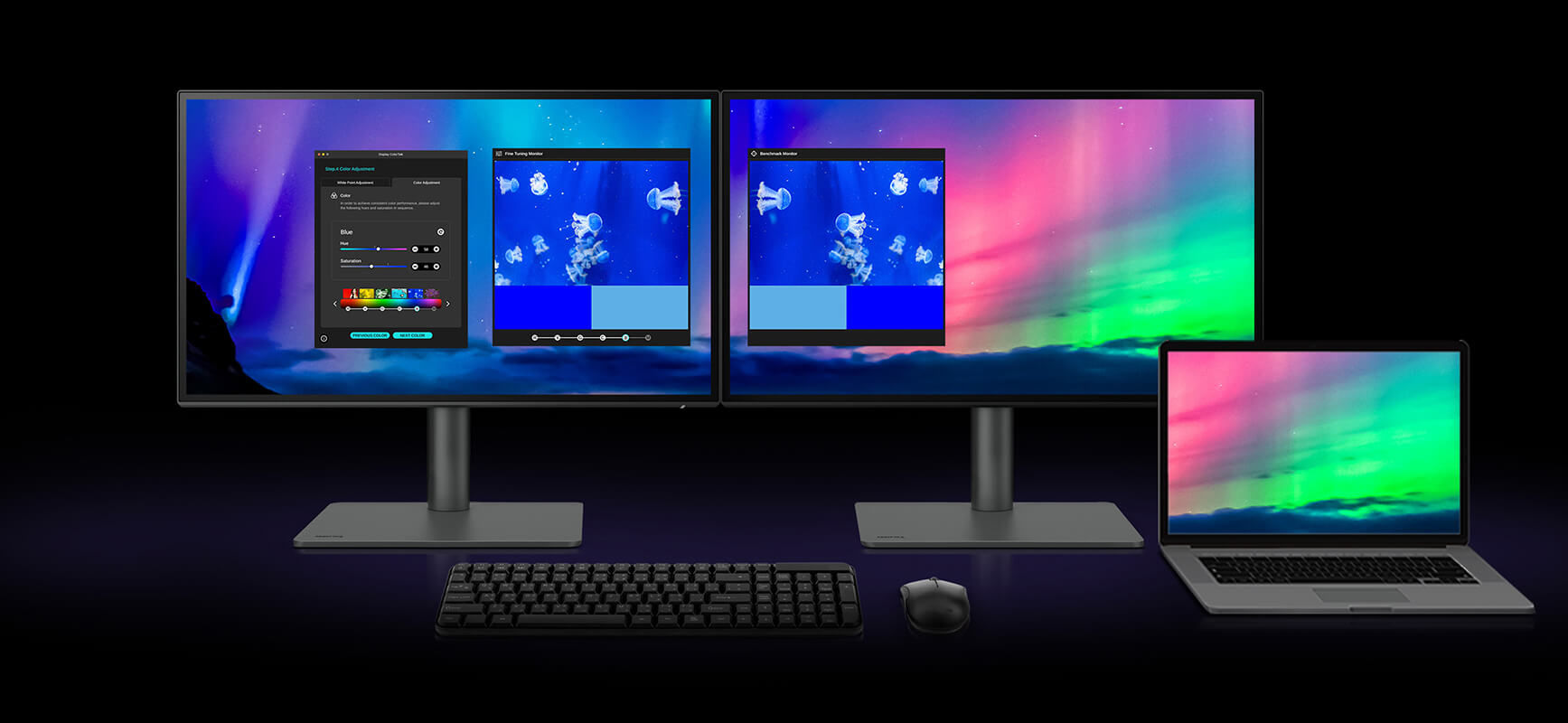 顯示器「Display Color Talk」軟體透過簡單步驟，輕鬆同步多個顯示器的顏色