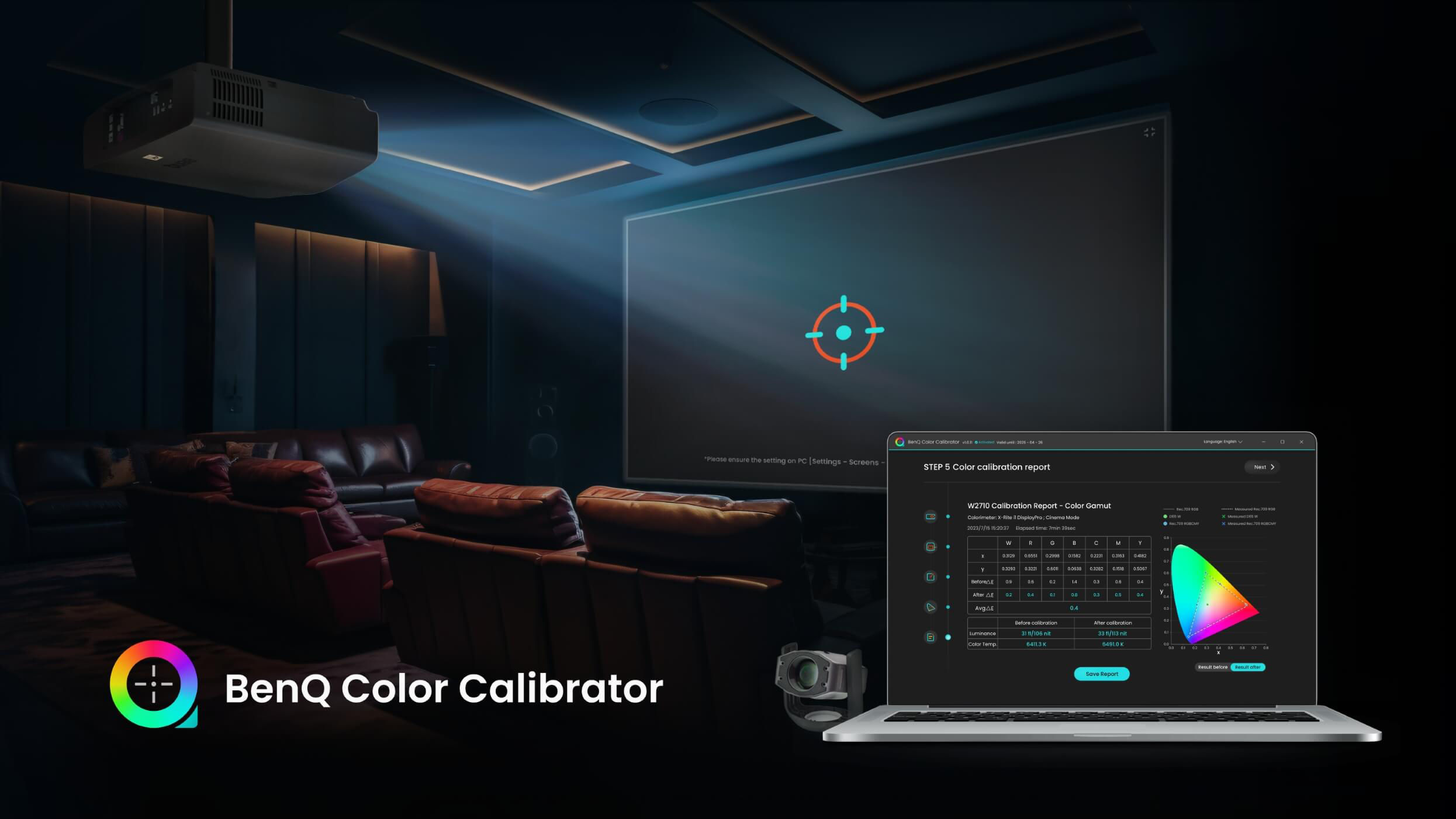 Color Calibrator「色彩校正軟體」，專為家庭劇院投影機設計的色彩校正工具