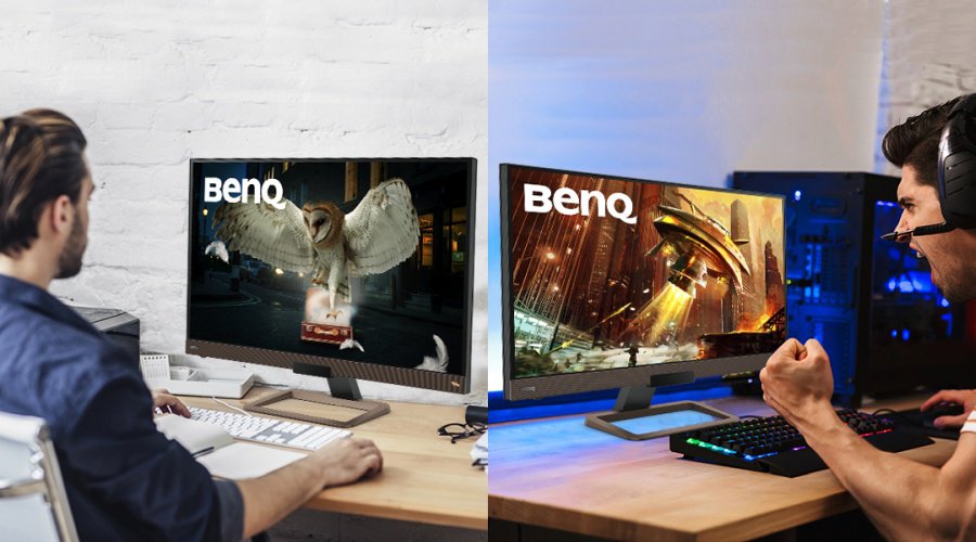 BenQ monitor enables user to work from home and play games after work.