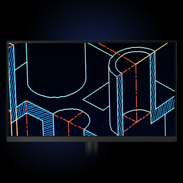 BenQ DesignVue CAD/CAM mode lets you enjoy superior contrast of lines and shapes in technical illustrations.