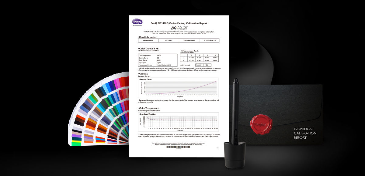 The pre-calibrated BenQ DesignVue monitor color temperatures are carefully corrected to get a resulting color suitable for your work