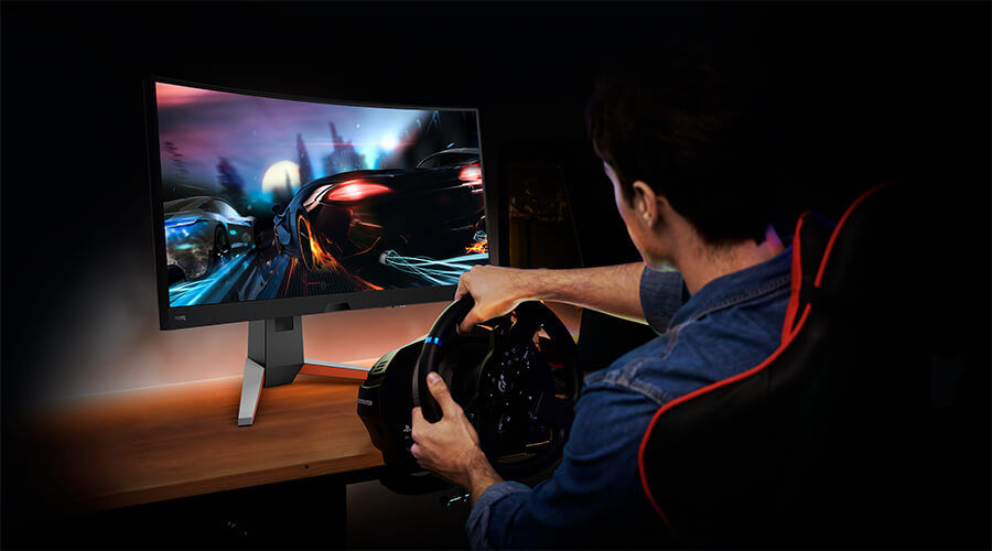 BenQ MOBIUZ curved monitors wrap up the vision and sound, providing gamers with more immersive racing, as if in the real-world. 