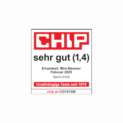 Testsiegel von chip für den BenQ beamer GV50