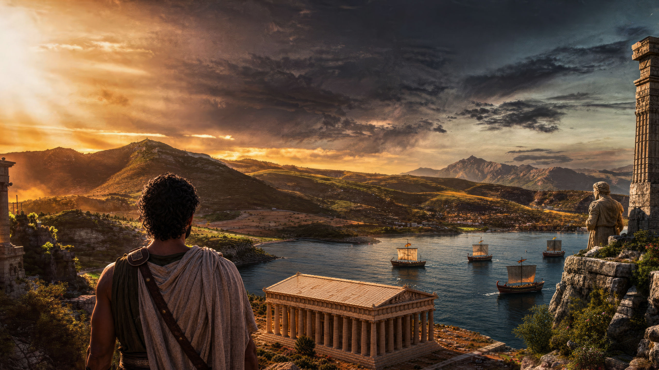 Cinematic landscape demonstrating faithful color reproduction from a BenQ 4K HDR home theater projector