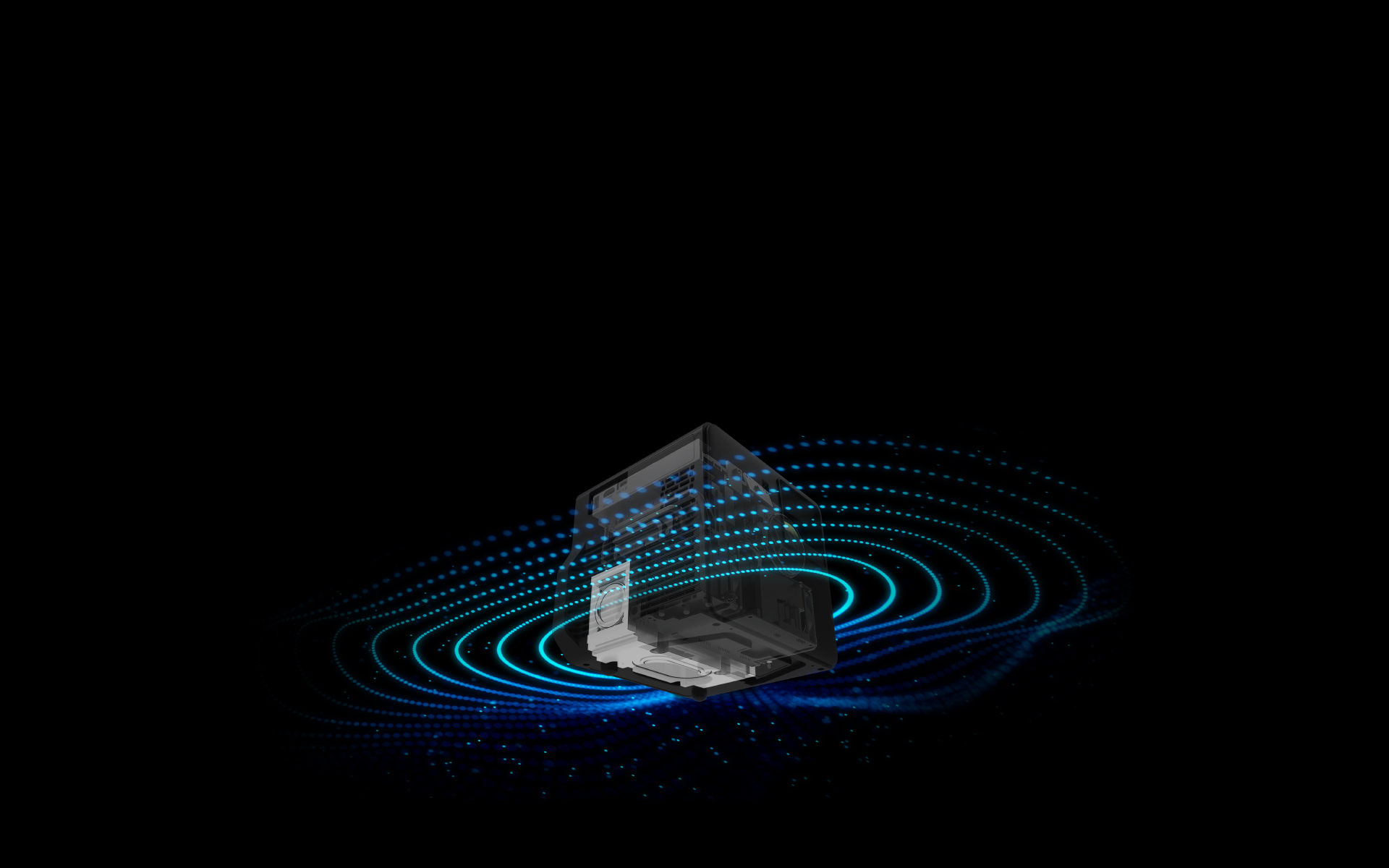  Expertly balancing projector placement and speaker size in a compact chassis through the unique "Projector fit design" 