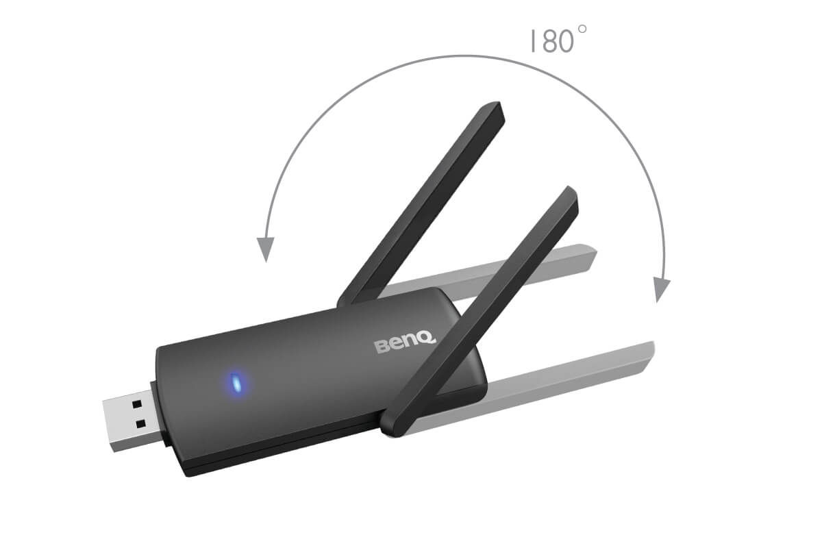 TDY31 Anténu bezdrátového USB adaptéru lze otočit v úhlu až 180°, takže ji můžete nastavit tak, aby byl zaručen nejlepší příjem.