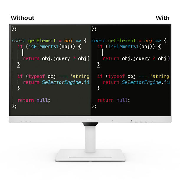 BenQ GW3290QT Coding Mode for easy readability with optimized contrast and saturation of dark mode.