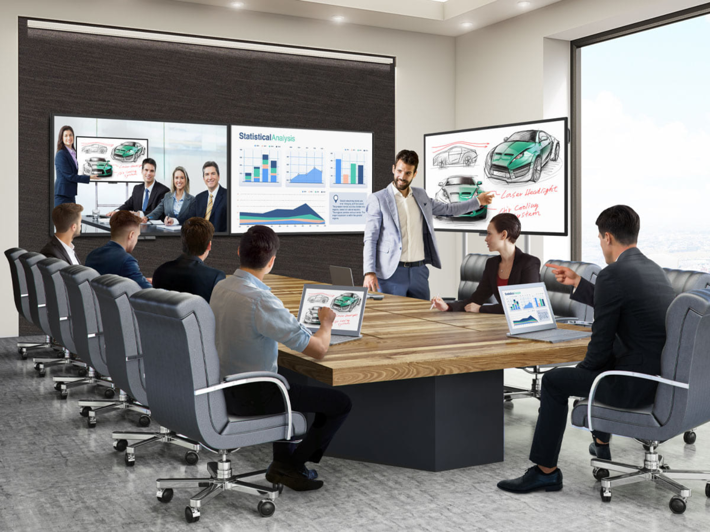 Visually communicate with collaboration tools provided by BenQ interactive displays 