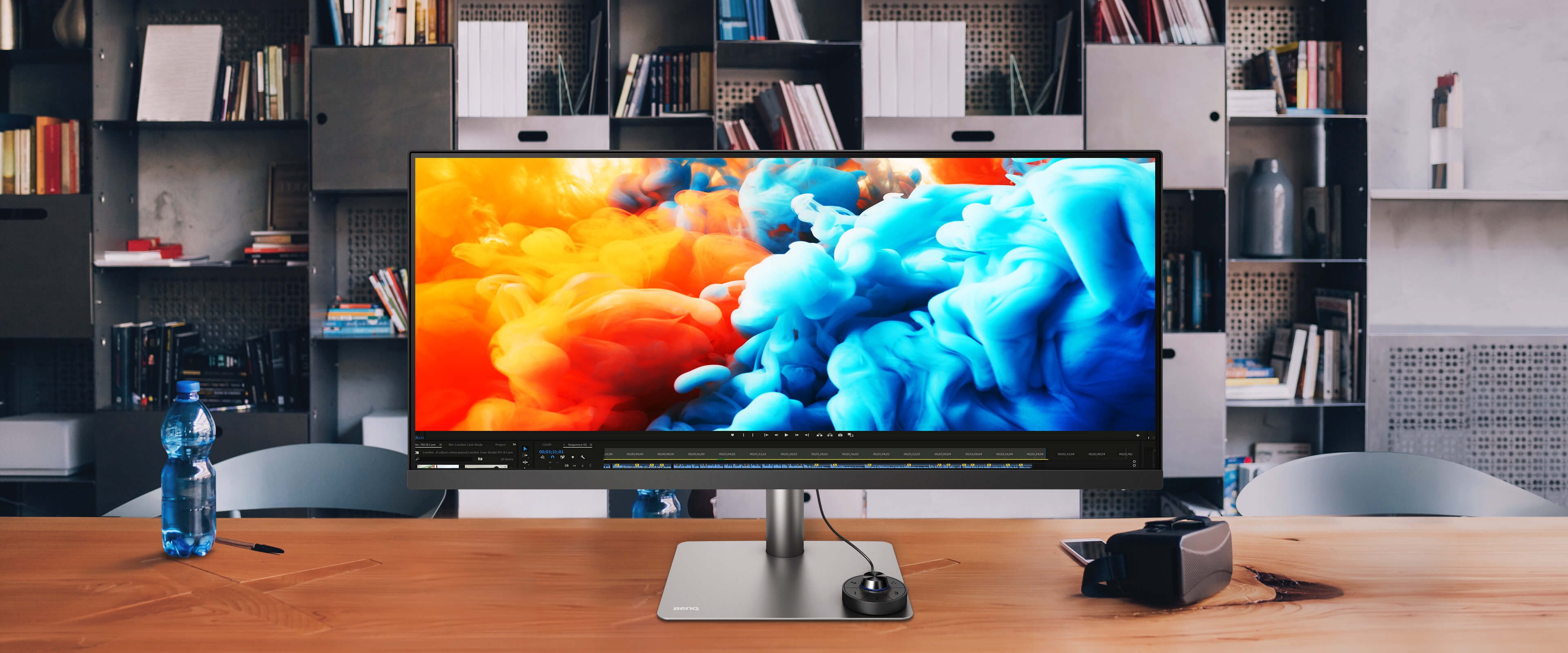 Monitor BenQ PD3420Q DesignVue Designer cu 21: 9 WQHD, un spaţiu de culori excelent de 98% P3 şi VESA DisplayHDR 400 pentru editare video şi, de asemenea, destinat şi pentru utilizatorii Mac. 