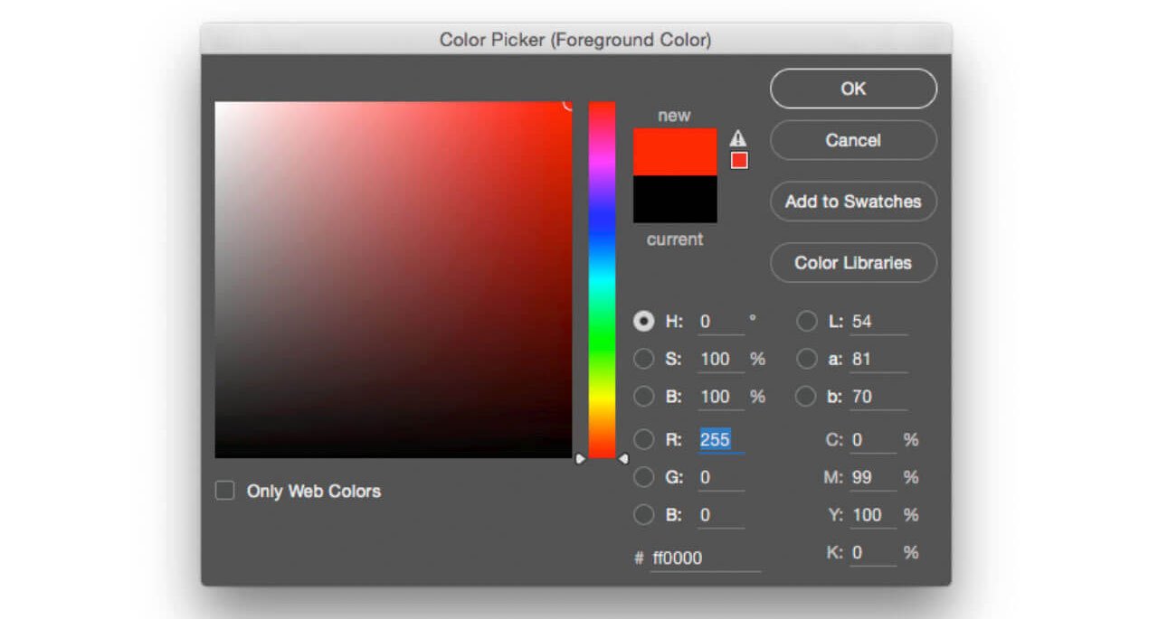 The color pick window allows you adjust the colors in Photoshop.