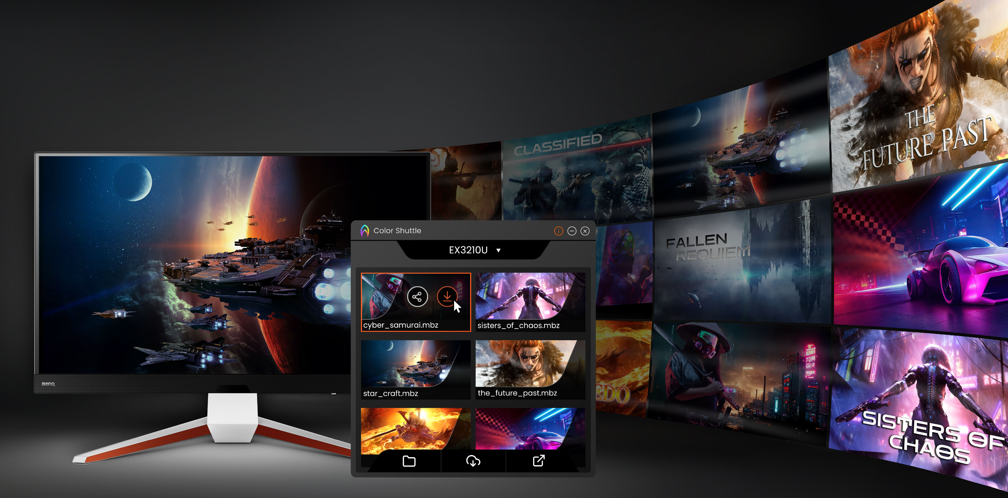 Color Shuttle lets you save your fine-tune colors on your BenQ MOBIUZ monitors to take your gaming experience to the next level