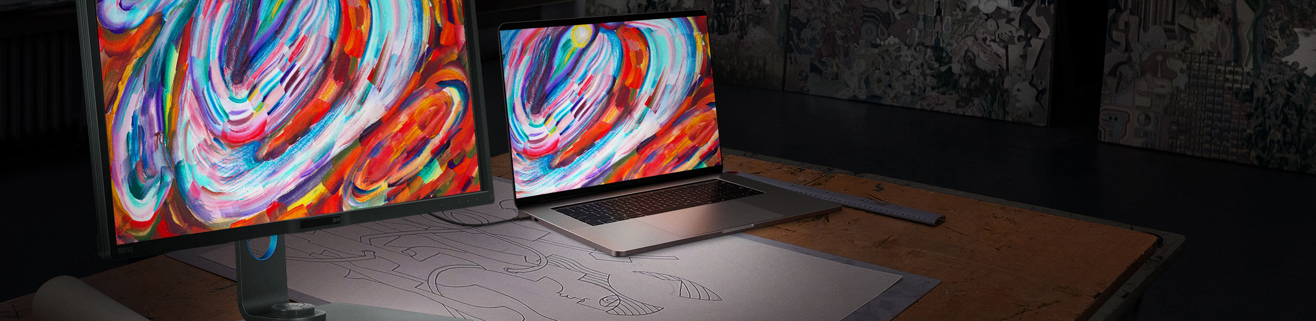 pd3200q's darkroom mode adjusts image brightness and contrast for work in dark environment