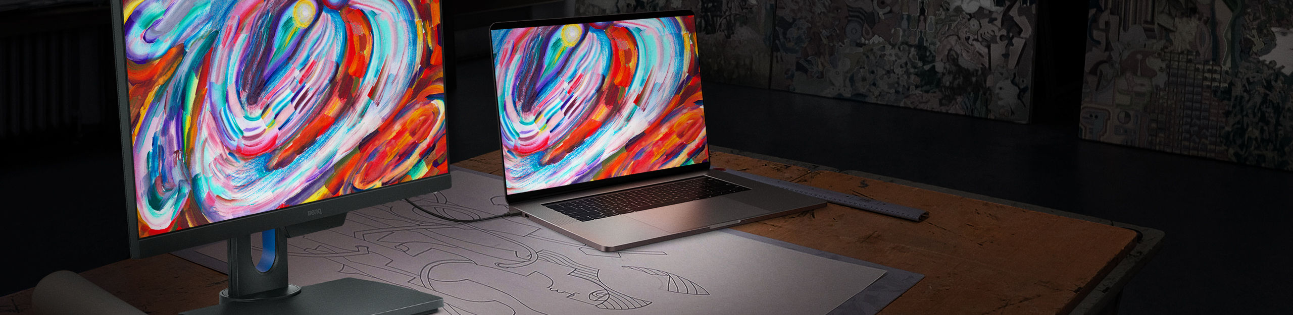 pd2500q's darkroom mode adjusts image brightness and contrast for work in dark environment