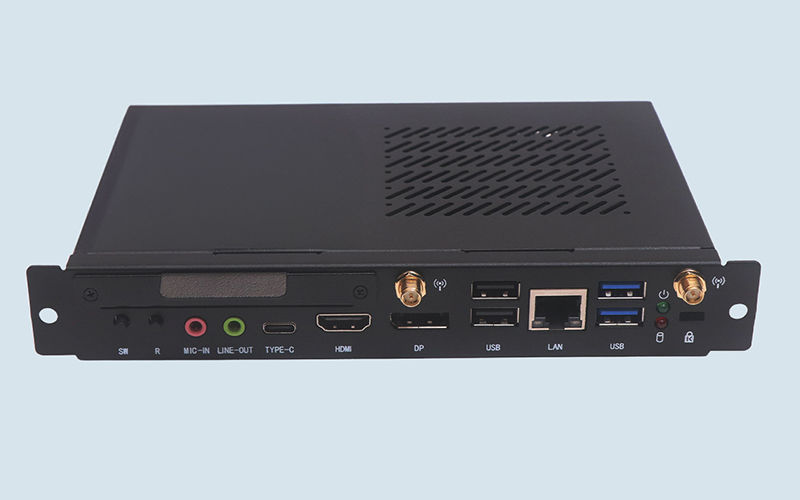 TEY21B-i5 slot-in PC comes with several ports to connect and transfer data on your interactive displays. 