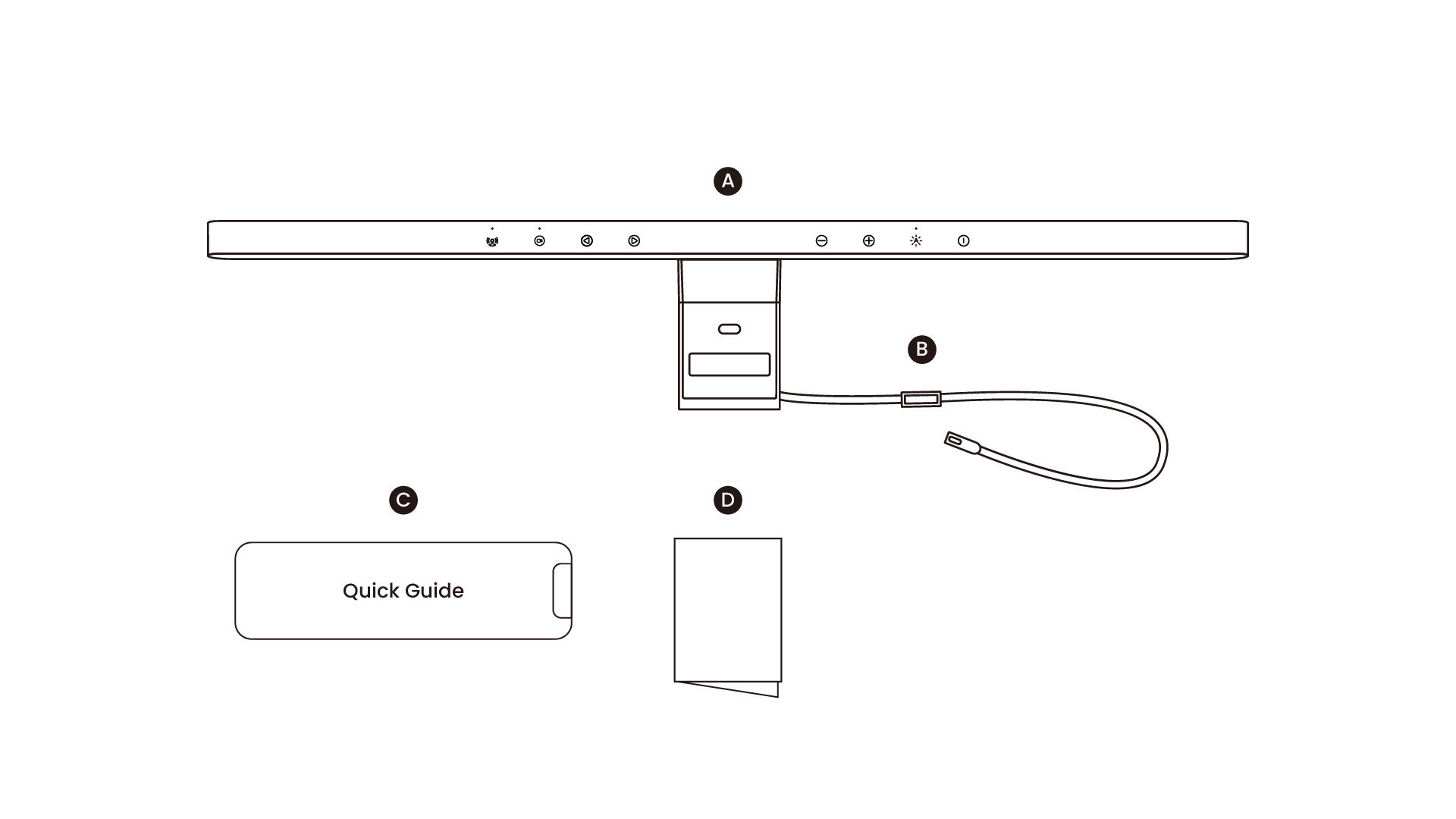 BenQ iScreenBar package contents.