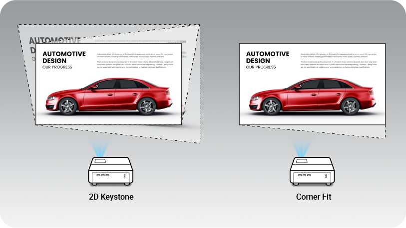 BenQ LW650 is with 2D Keystone & Corner Fit  to project the the perfect squared image from any angle