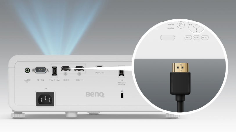 BenQ LH650 có thể thực hiện Tự động bật khi phát hiện thấy tín hiệu đầu vào HDMI