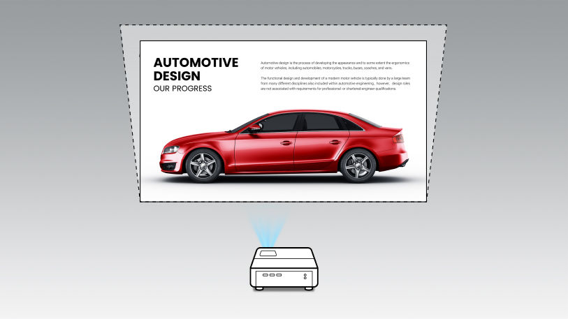 BenQ LW500ST can do Auto Vertical Keystone to project the the perfect squared image from any angle