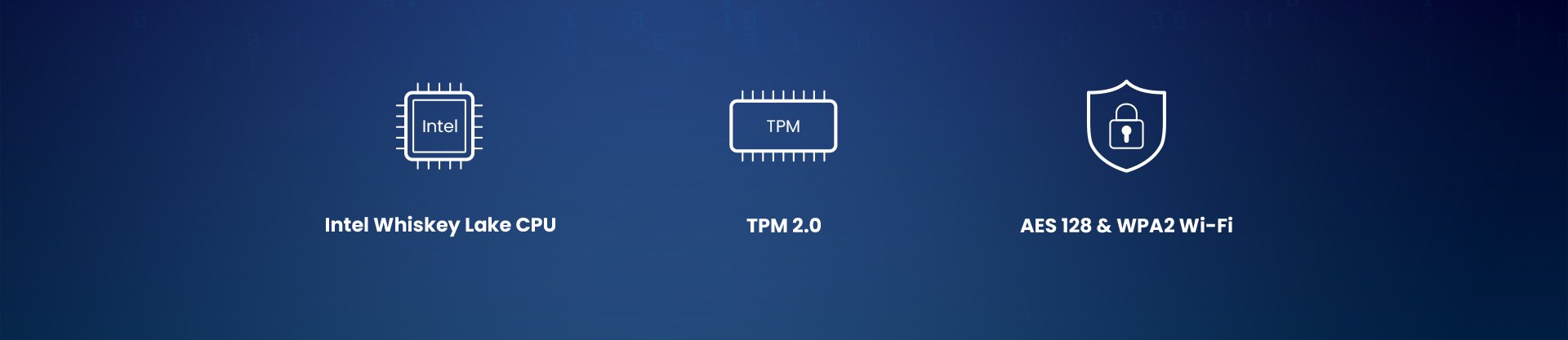 Intel Whiskey Lake CPU/TPM 2.0/ AES 128 & WPA2 Wi-Fi