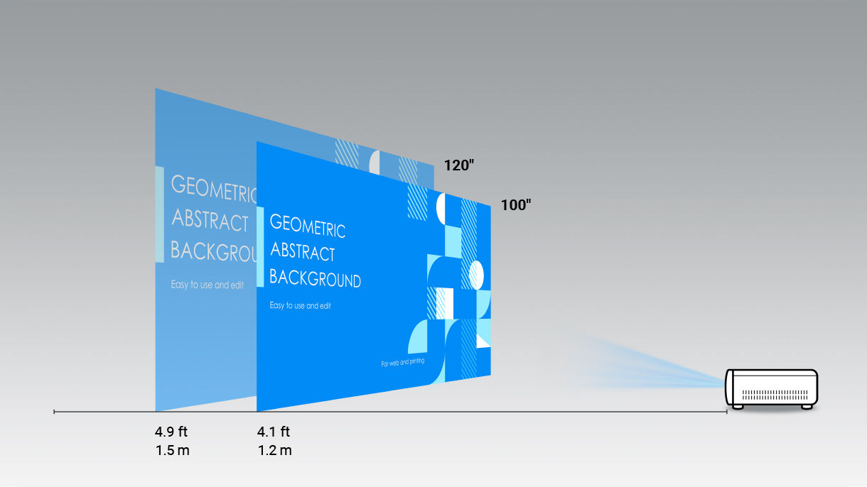 BenQ MX825STH with different projection distance fits for every room