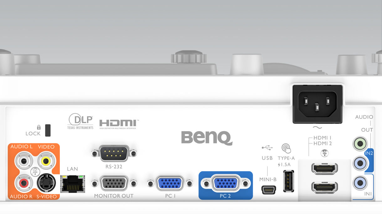 BenQ MX825STH io port is with reliable transmission and versatile connectivity