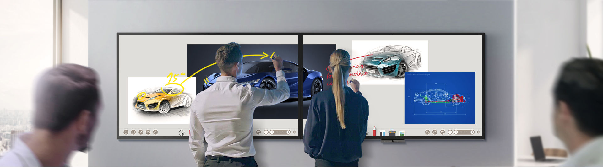 Visually communicate with collaboration tools provided by BenQ interactive displays 