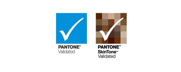 The Pantone Validated and Pantone SkinTone Validated logos on a black background, representing the BenQ CP05 interactive display's calibrated color precision for professional architectural and design visualization.