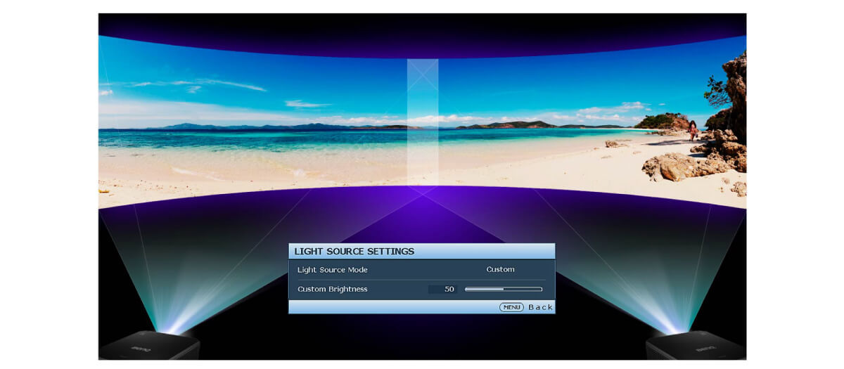 โปรเจคเตอร์สำหรับพื้นที่ขนาดใหญ่ BenQ LU9245 WUXGA Bluecore Laser มีโหมด Custom Light (กําหนดแสงเอง) เพื่อเพิ่มประสิทธิภาพภาพที่ฉายในสภาวะแสงที่หลากหลาย