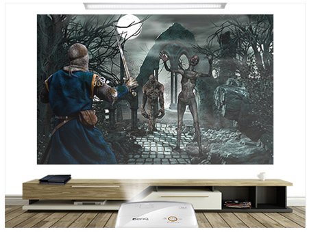 BenQ's Short Throw Projector for home W1210ST offers two custom gaming modes that fine tune contrast and saturation of images according to ambient lighting.