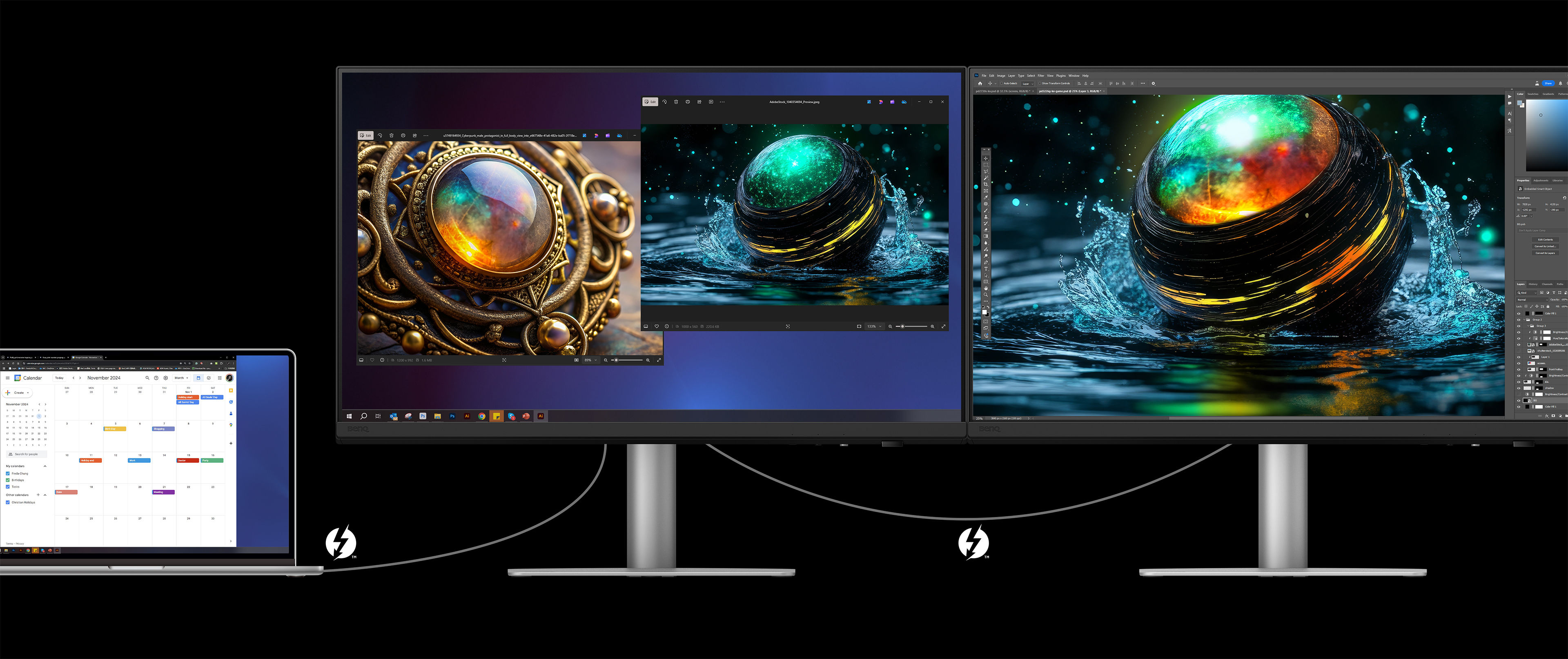 Daisy chain extends your workspace 