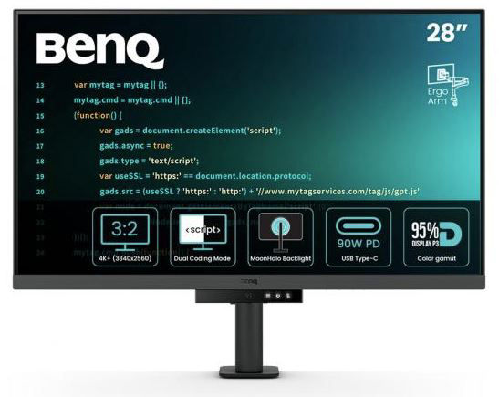 BenQ RD280UA – TEST a RECENZE neobvyklého 28,2“ 4K 3:2 monitoru pro programátory