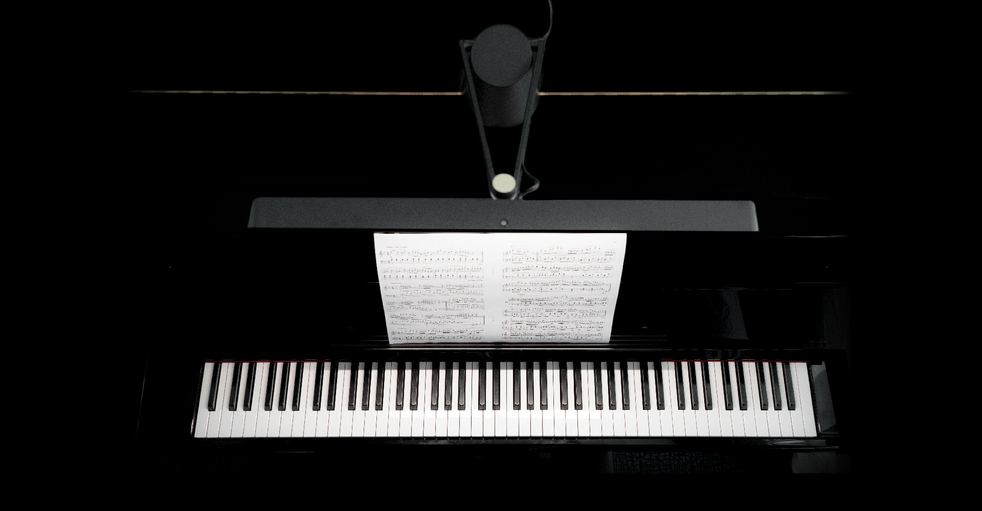 The Only Piano Lamp that Evenly Illuminates Sheet Music and All 88 Keys