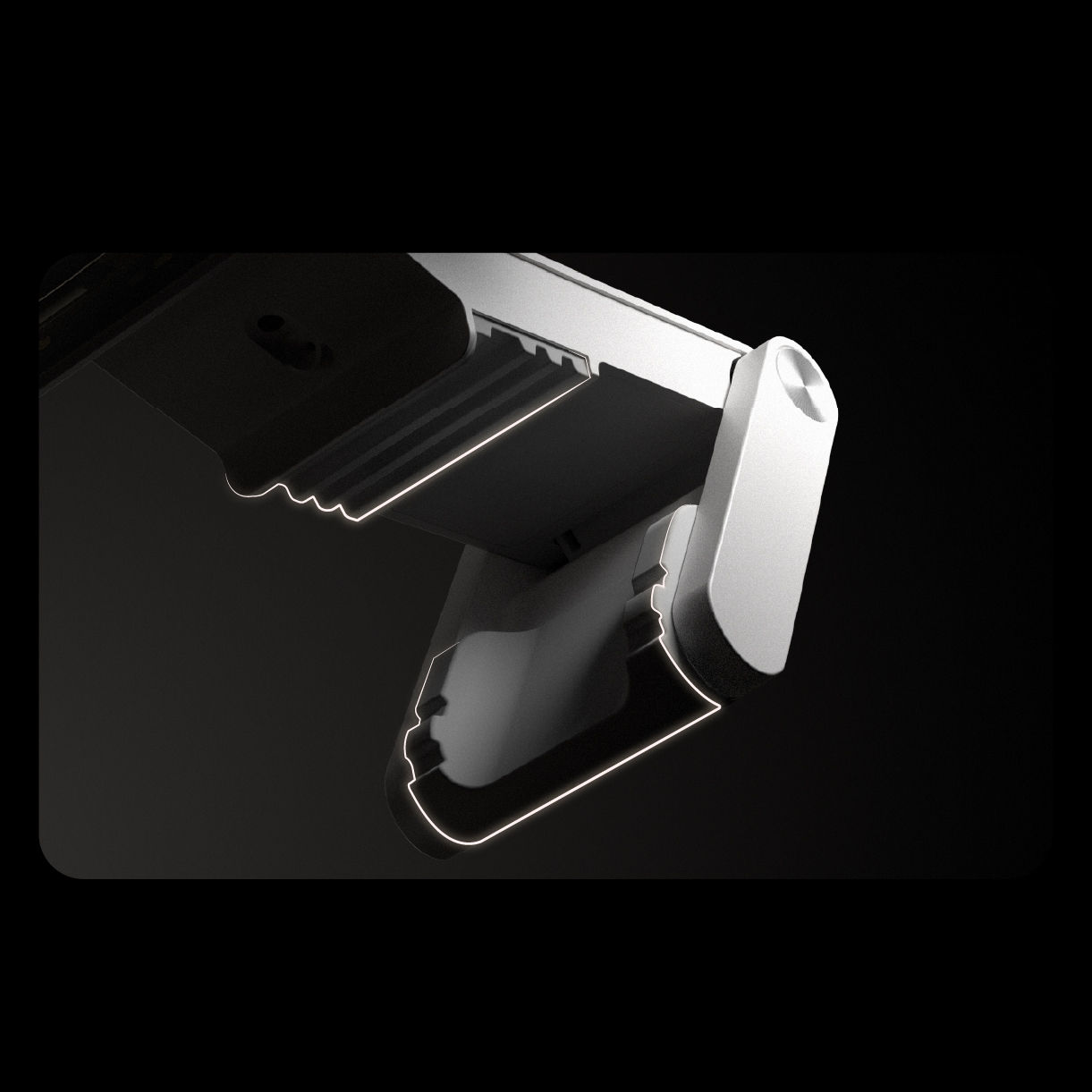 BenQ ScreenBar Pro monitor light bar features a patented hanging clamp with rubber pads that securely fits thin, curved, and ultra-wide monitors without scratching, ensuring stable and lasting screen protection.